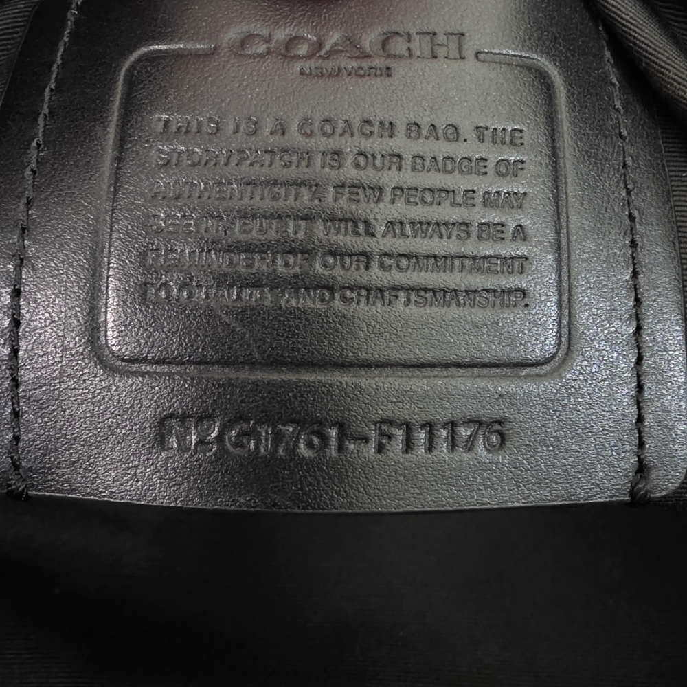 Coach Black Plaid Leather & Canvas Tote - Picture 2 of 16